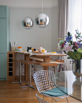 Mirror Ball Pendant Silver LED |