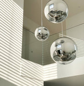 Mirror Ball Pendant Silver LED |