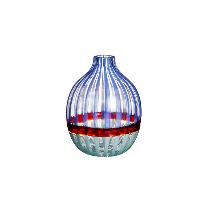 Singleflower Blue Multicolor Stripes Vase