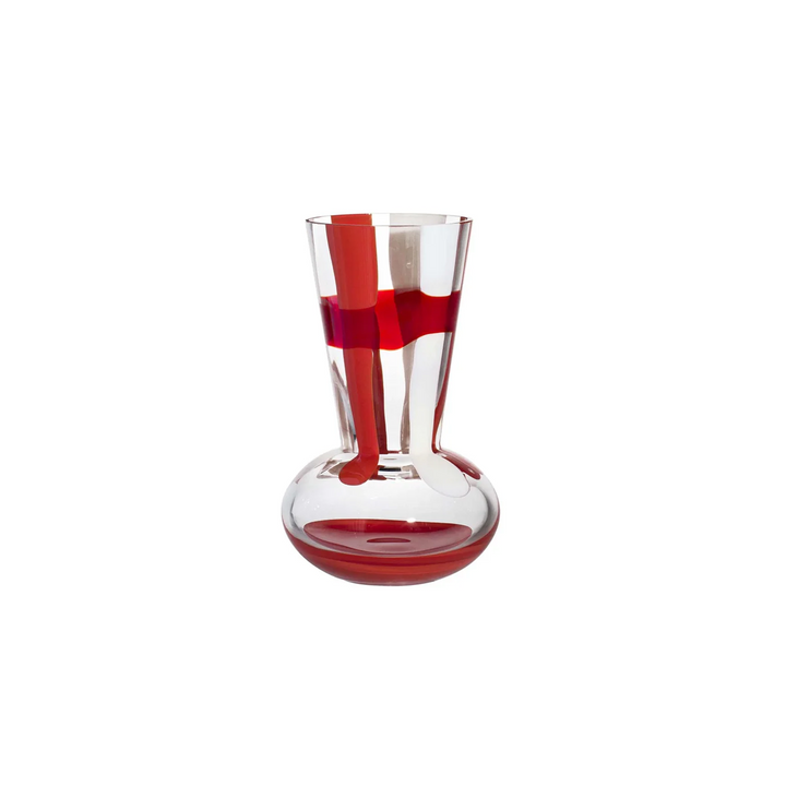 Troncosfera Transparent Red White Vase