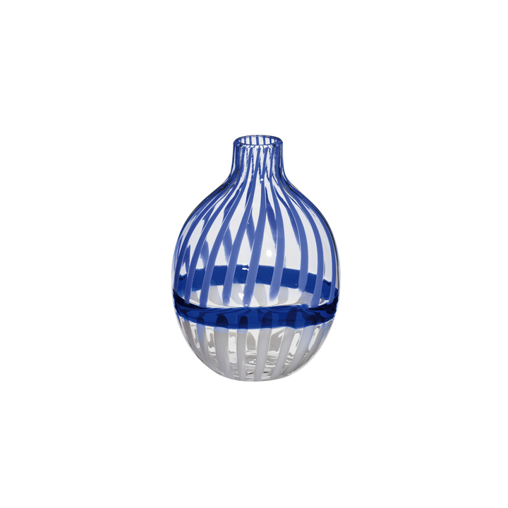 Singleflower Blue White Stripes Vase