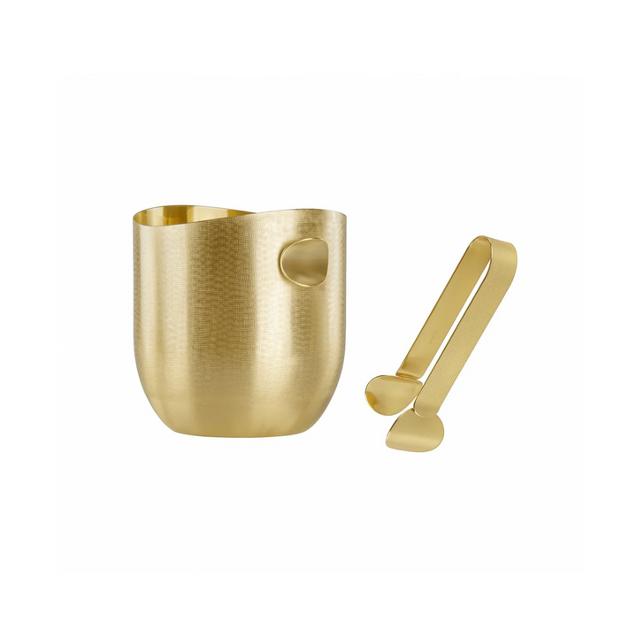 Velvet Ice Bucket and Tongs