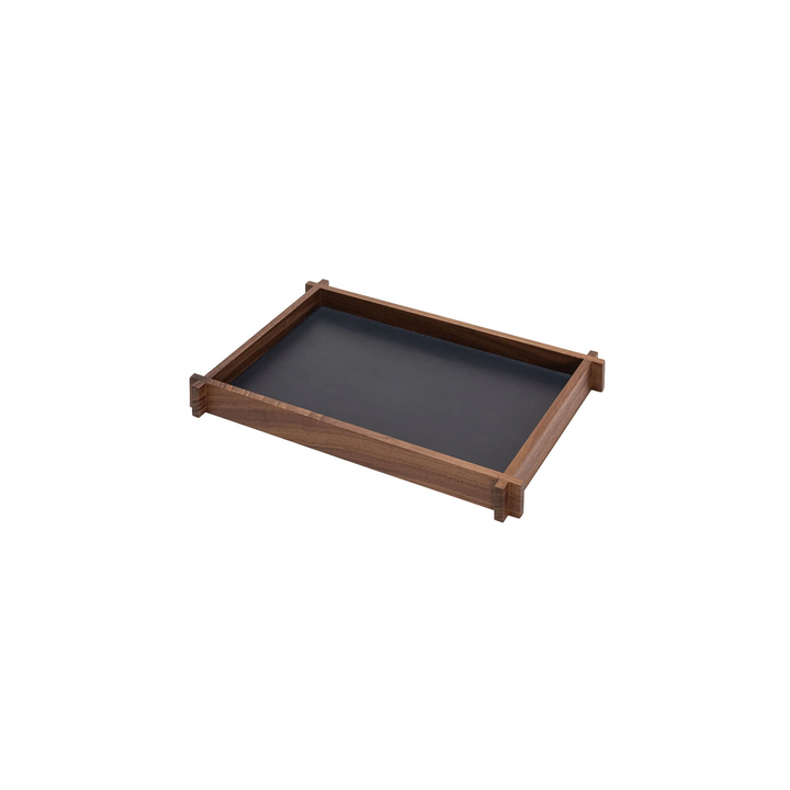 Structura Leather & Wood Long Rectangular Large Tray