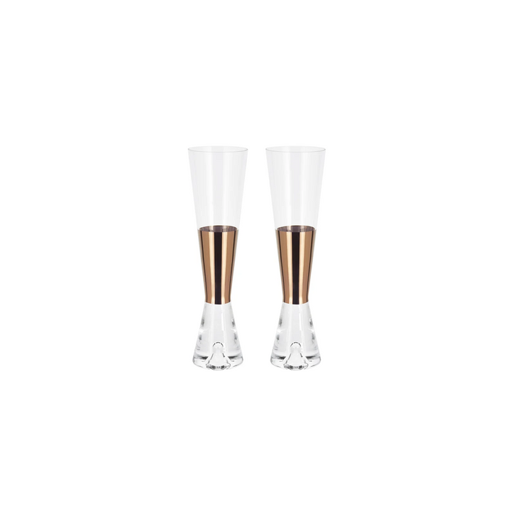 Tank Copper Champagne Glasses Set of 2