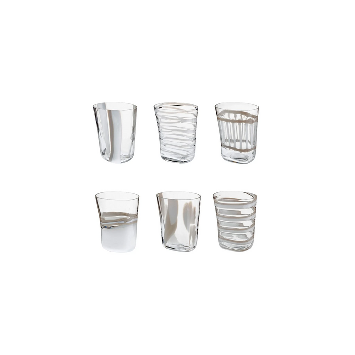 Bora White Set of 6 Glasses