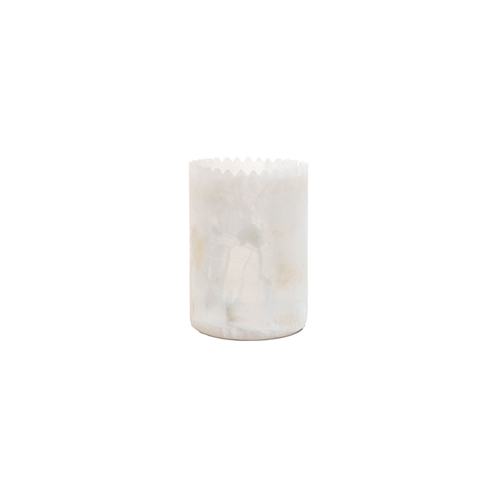 Triangoli White Onyx Vase