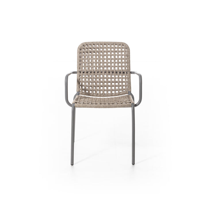 Straw Outdoor Chair with Arms